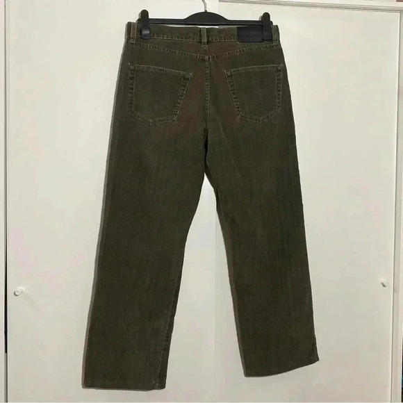 HUGO BOSS men brownish-green corduroy straight mid rise zip up academia… - Picture 4 of 16